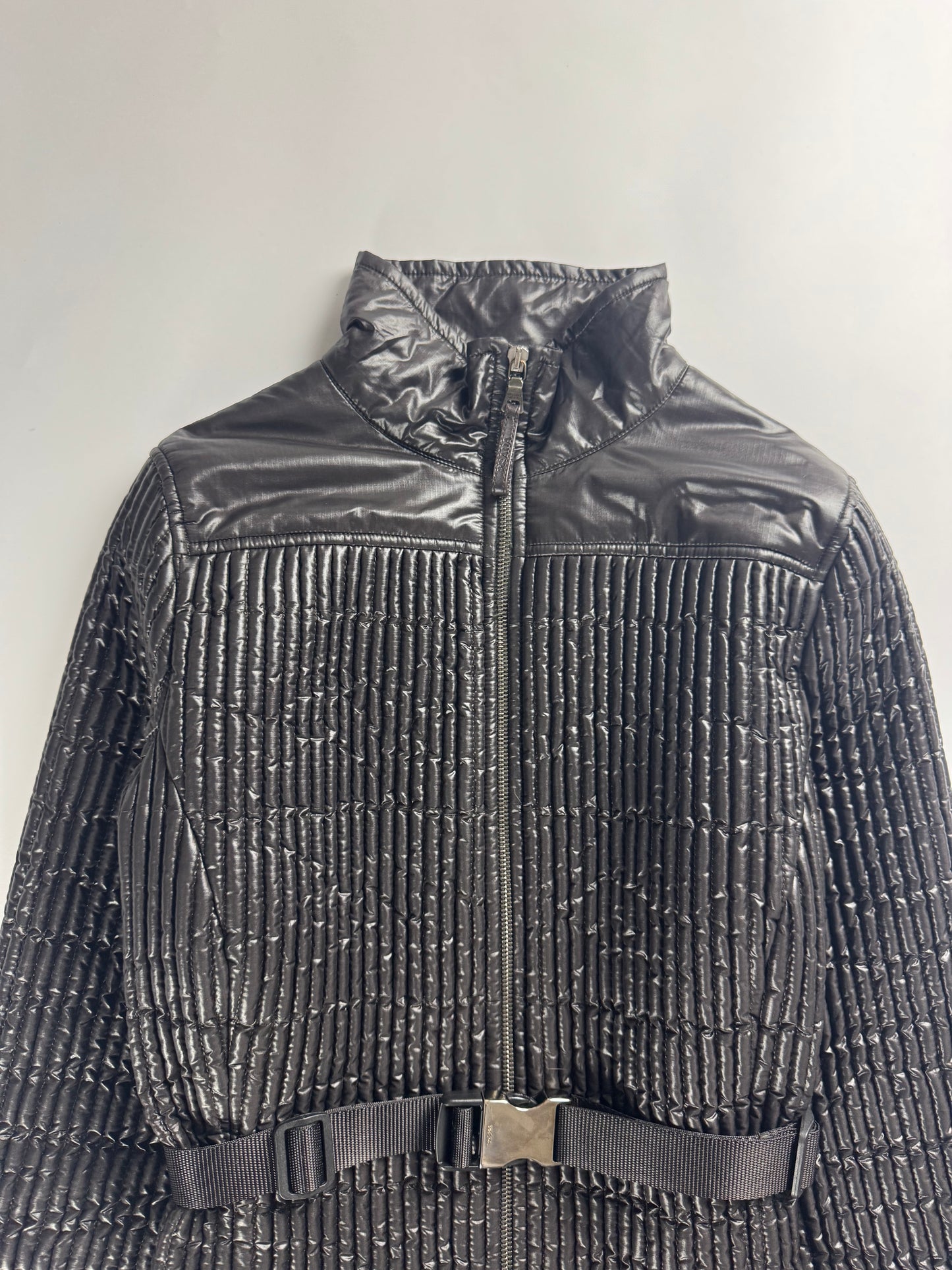 Prada Textured Plissé Nylon Belt Jacket SS 2006 - XS