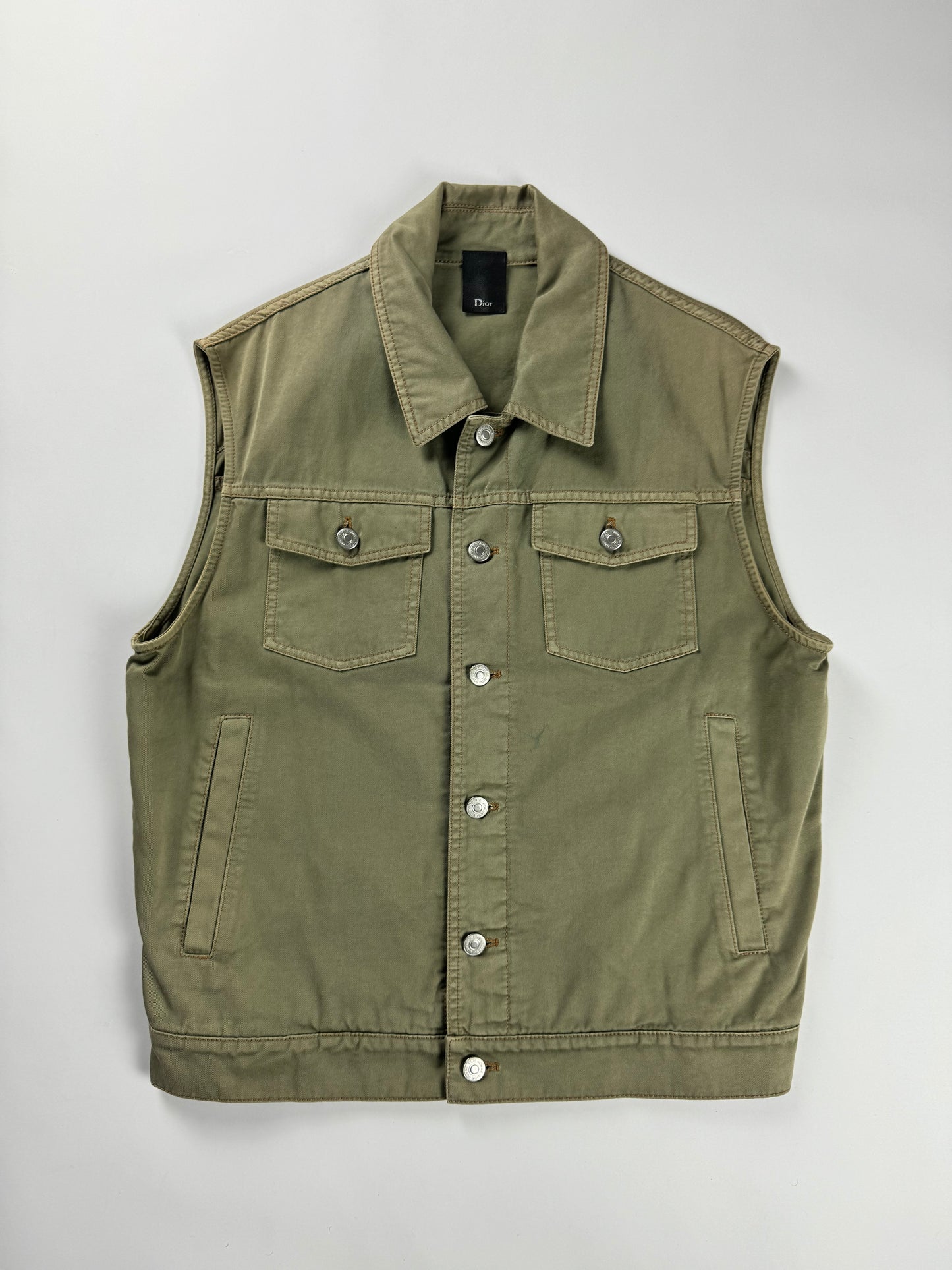 Dior Homme Sample Hedi Slimane "Strip" Raw Sleeveless Jacket SS 2004 - M