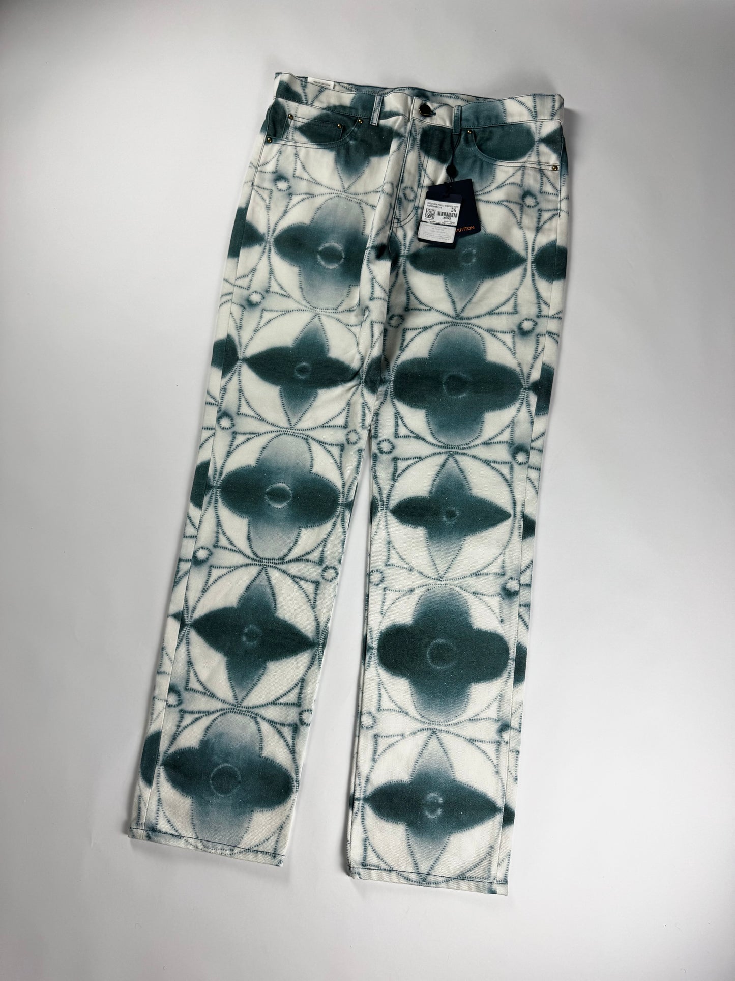 Louis Vuitton Blue Shibori Monogram Denim Straight Pants SS 2023 - 36 US