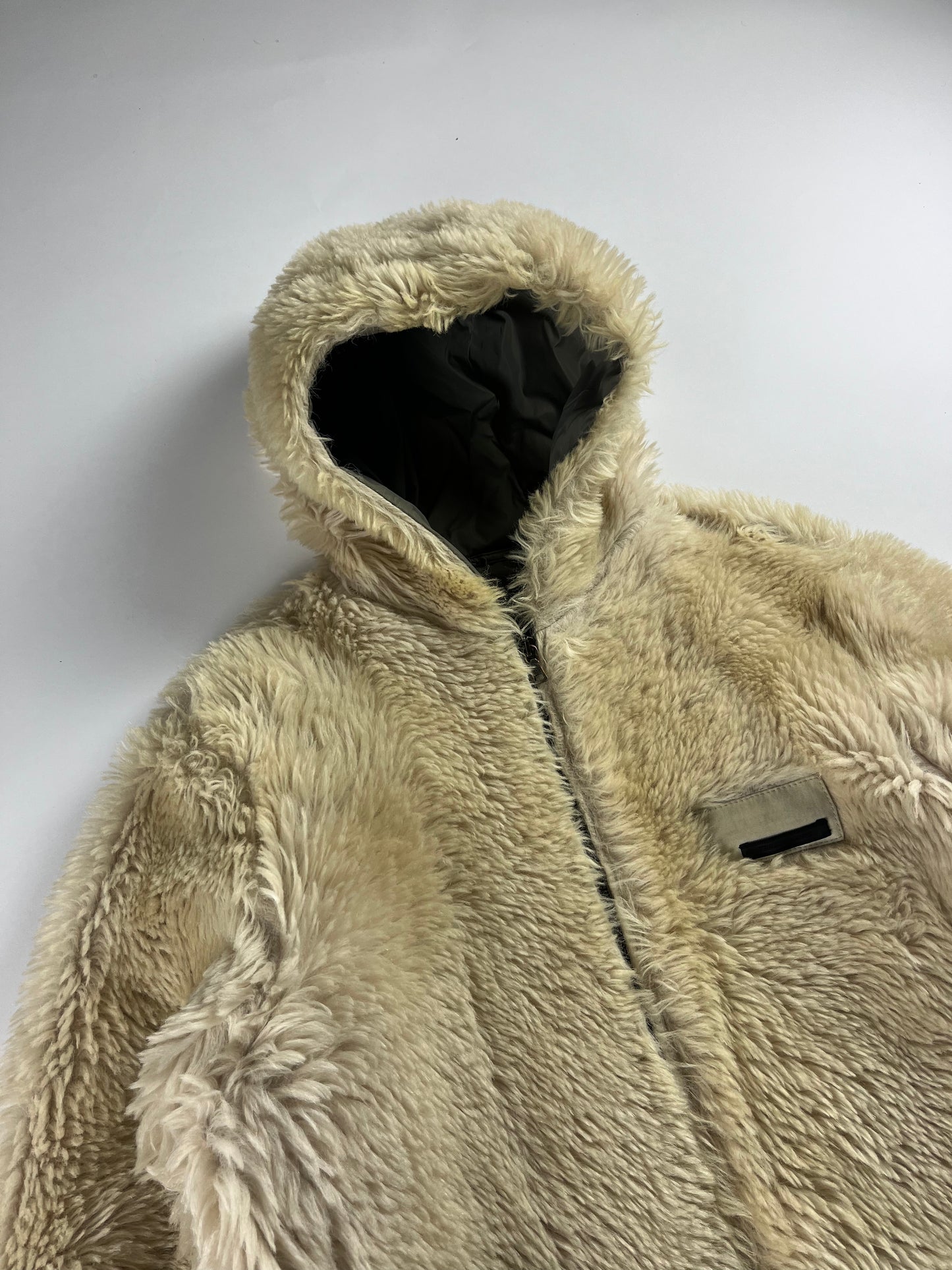 Prada Mainline Cream Fur Zipper Jacket FW 2007 - M