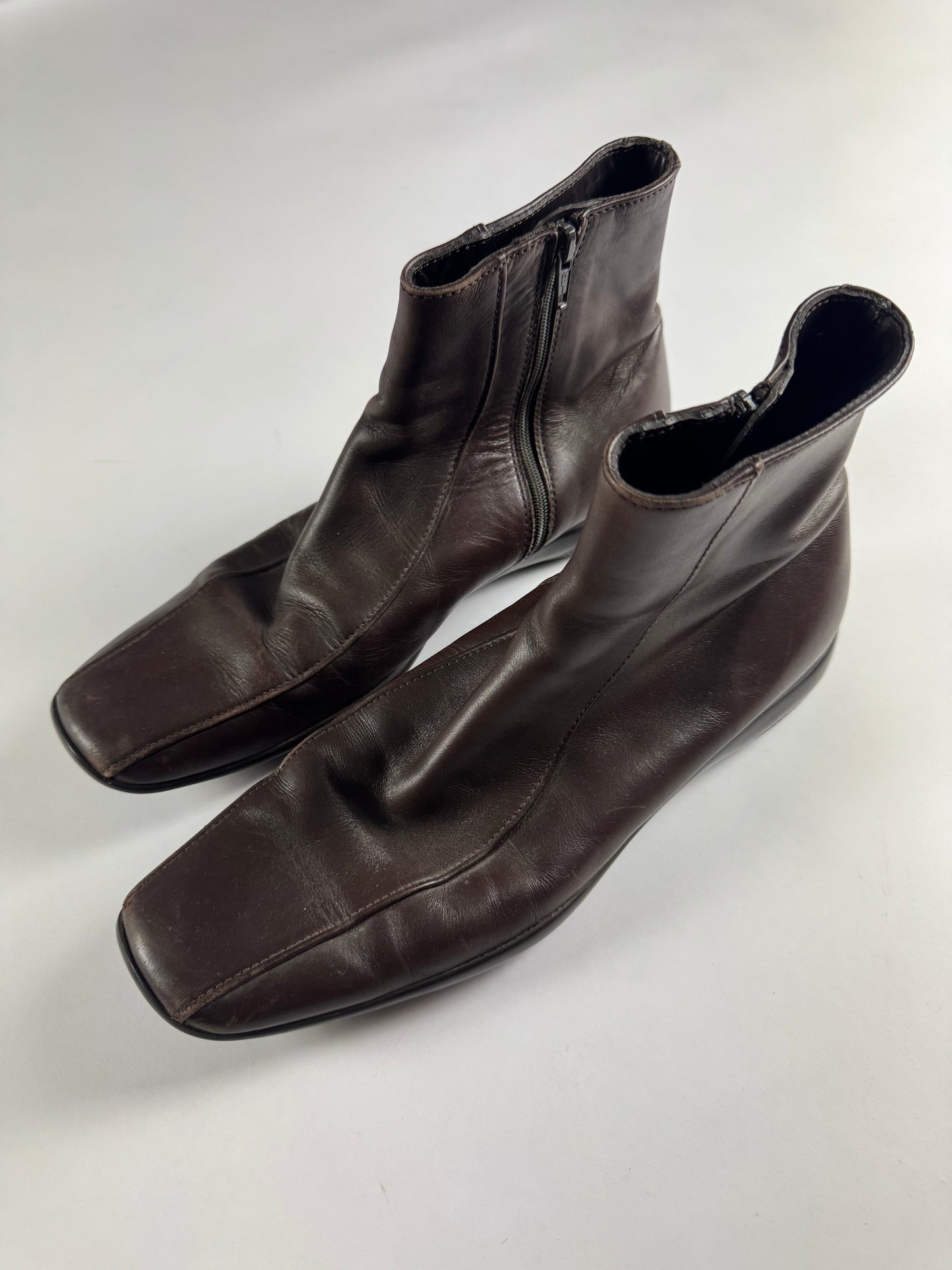 Prada Brown Leather Mid Boots FW 1999 - 42 EU