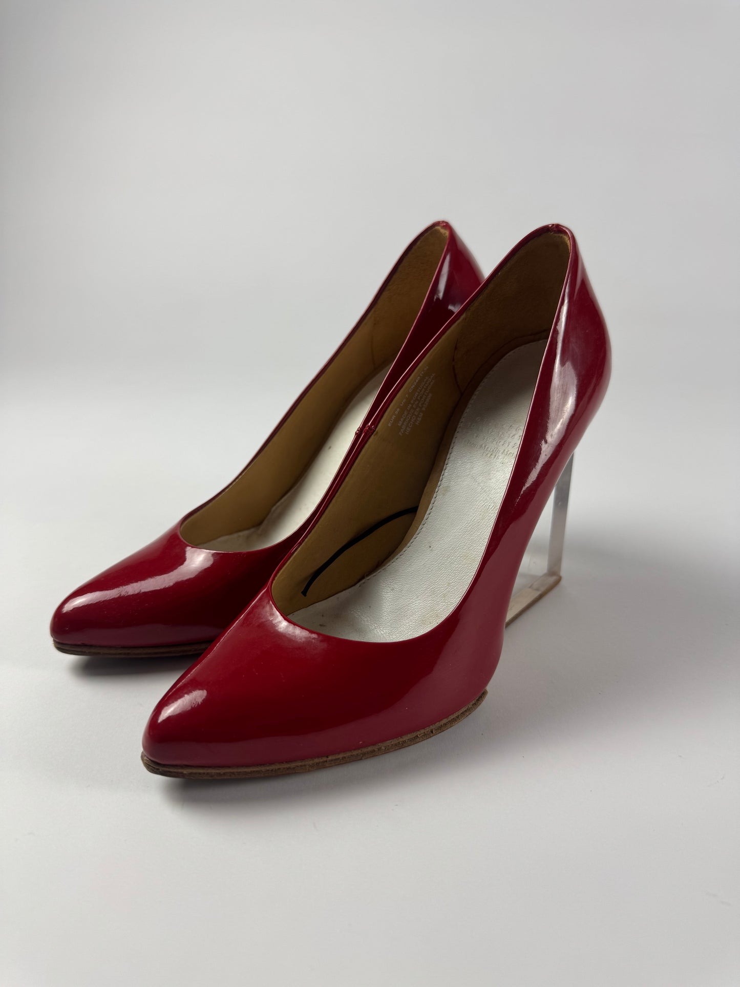 Maison Martin Margiela H&M Red Heel Pumps Glass Wedges - 38 EU