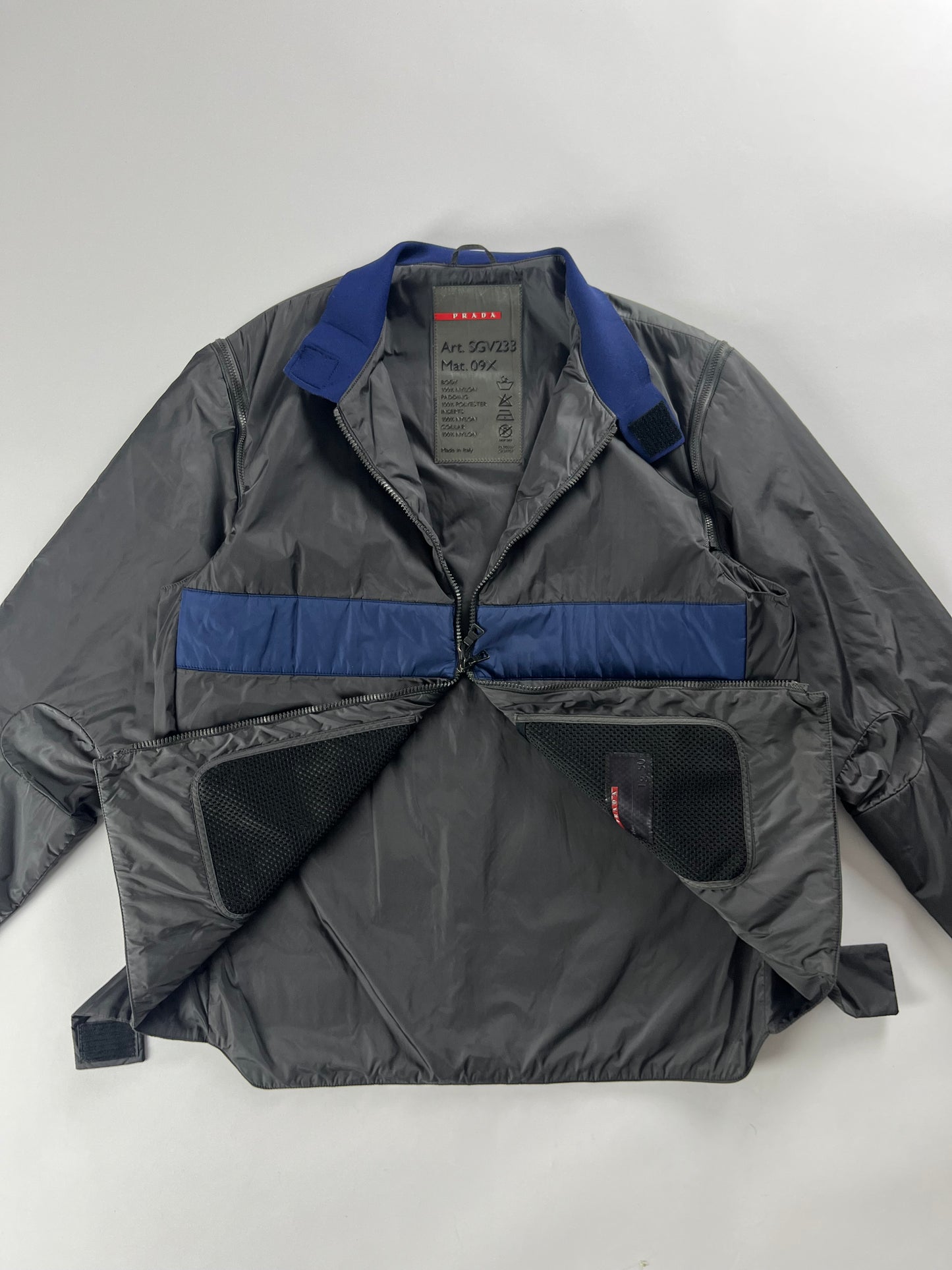 Prada Linea Rossa Navy Bulletproof Jacket SS 2000 - L