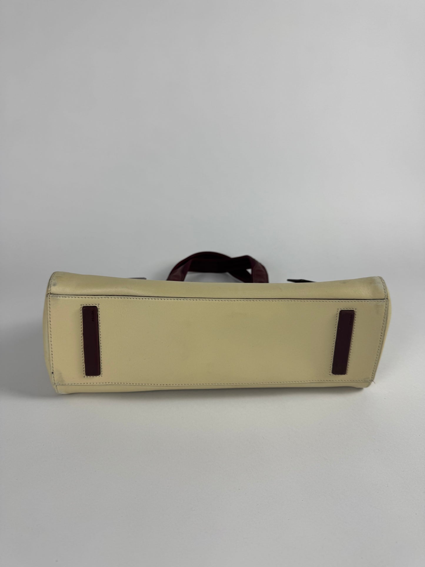Prada Cream Double Strapped Sides City Calf Leather Bag SS 1999 - OS
