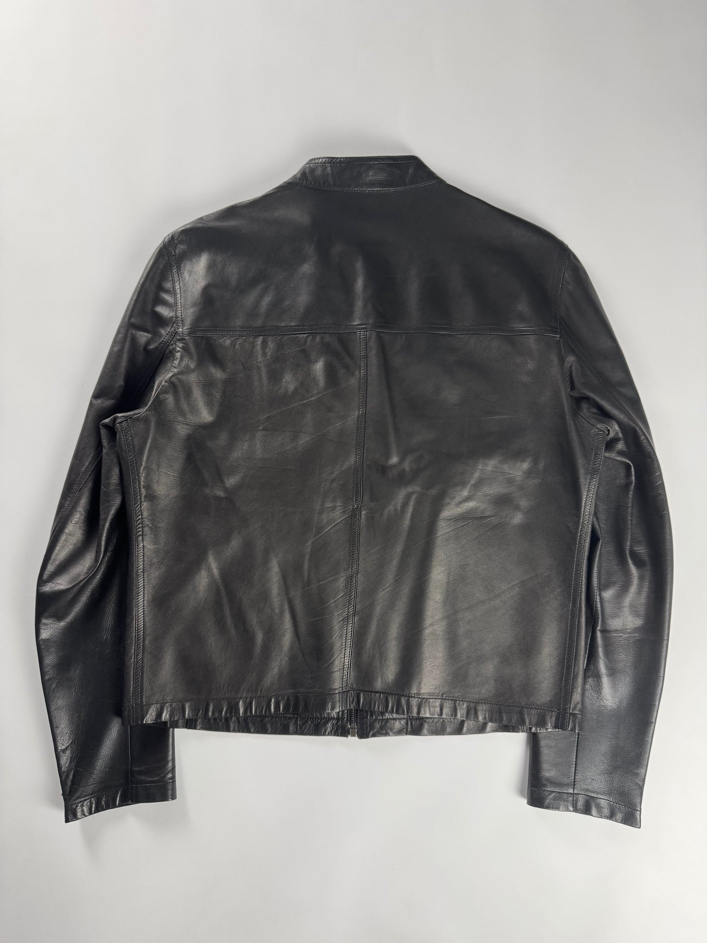 Prada Pure Minimalist Soft Light Moto Jacket Leather FW 2000 - L