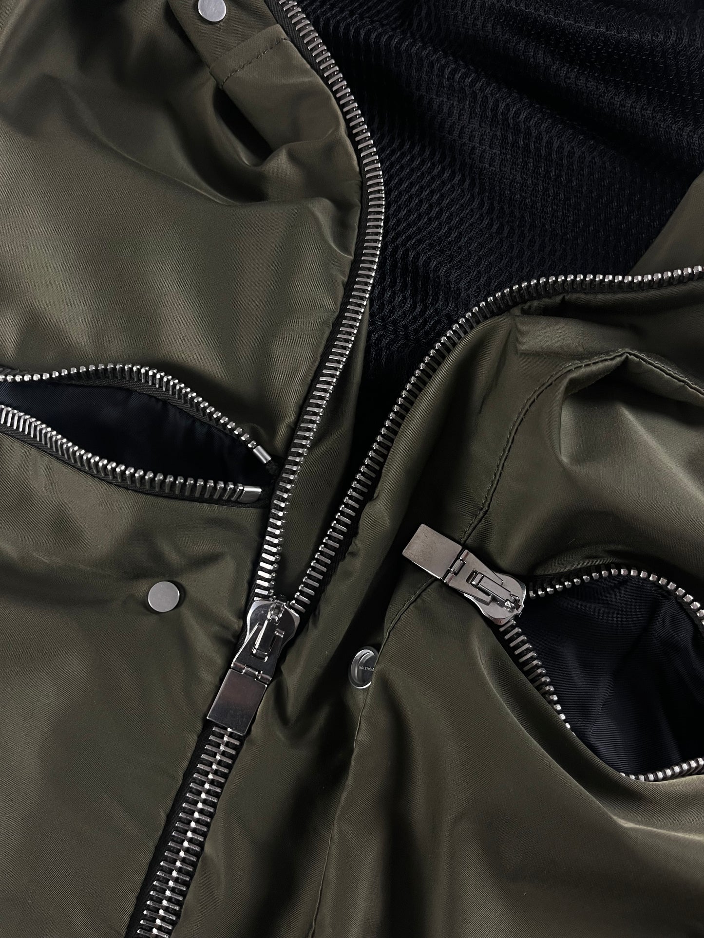 Balenciaga Khaki Double Zip Windbreaker Sample SS 2015 - XL