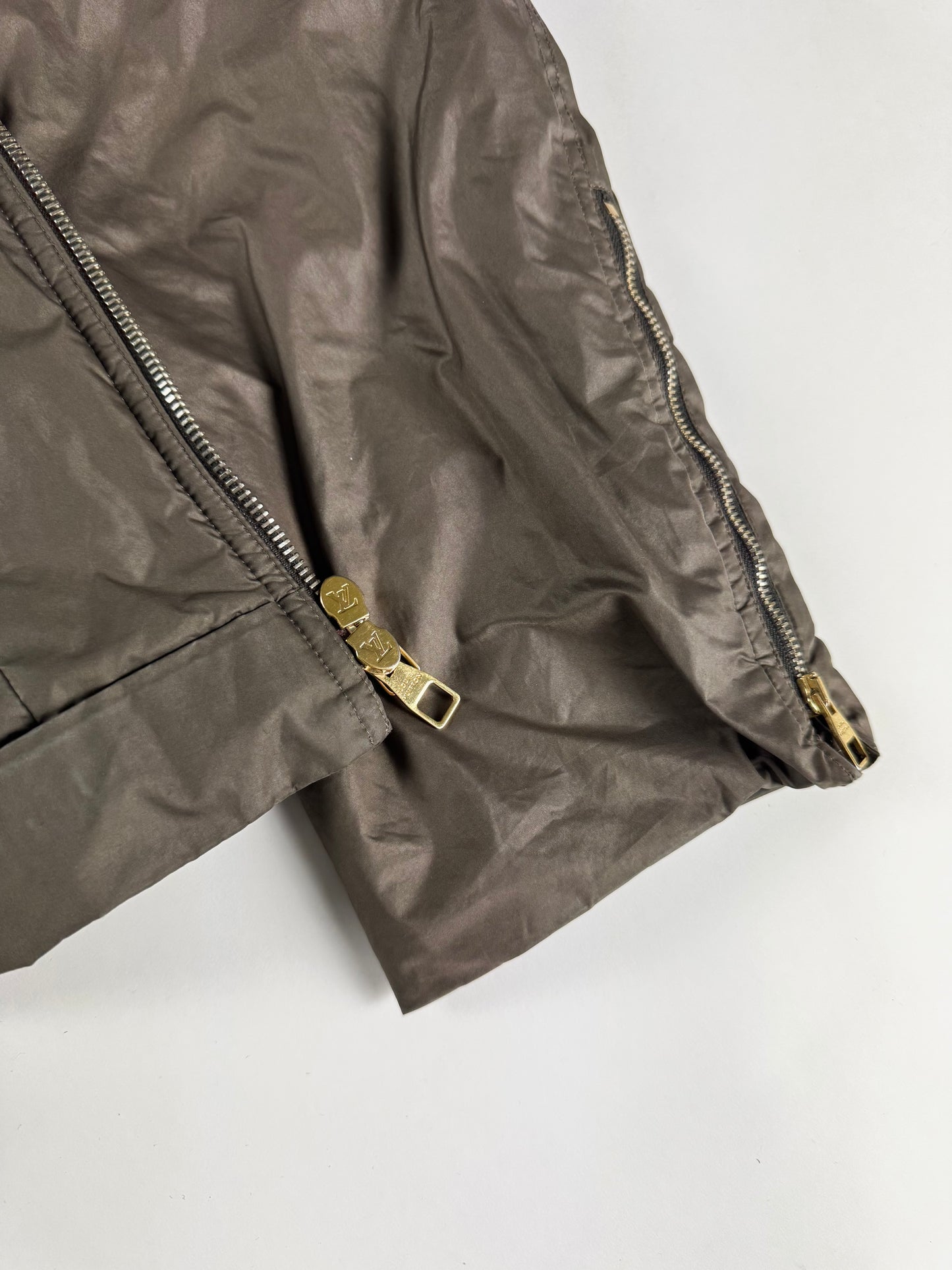 Louis Vuitton Brown Damier Quilted Gold Detail Racer Jacket FW 2007 - L