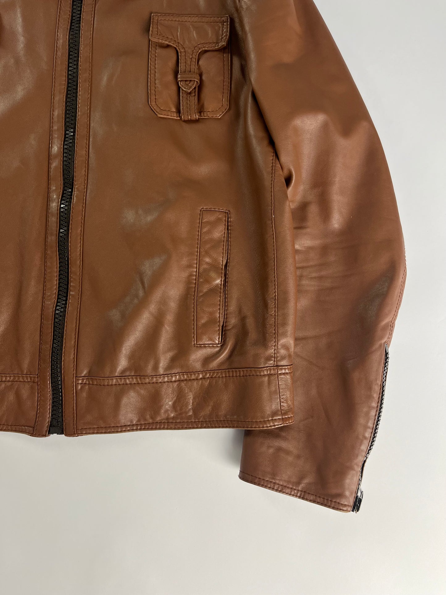 Dior Homme T-Pocket Brown Leather Jacket FW 2005 - L