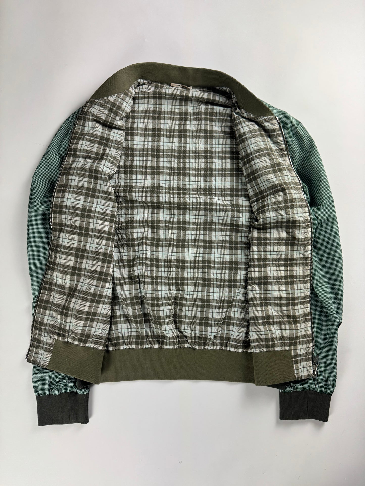 Hermès Sample Green Plaid Check Bomber Jacket SS 2020 - L