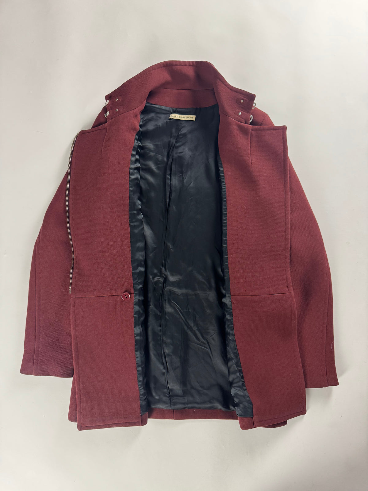 Balenciaga Virgin Wool Burgundy Officer Coat FW 2012 - S