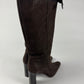 Prada Brown Pointed Toe Grain Leather Boots 1990s - 39,5 IT/40,5 EU
