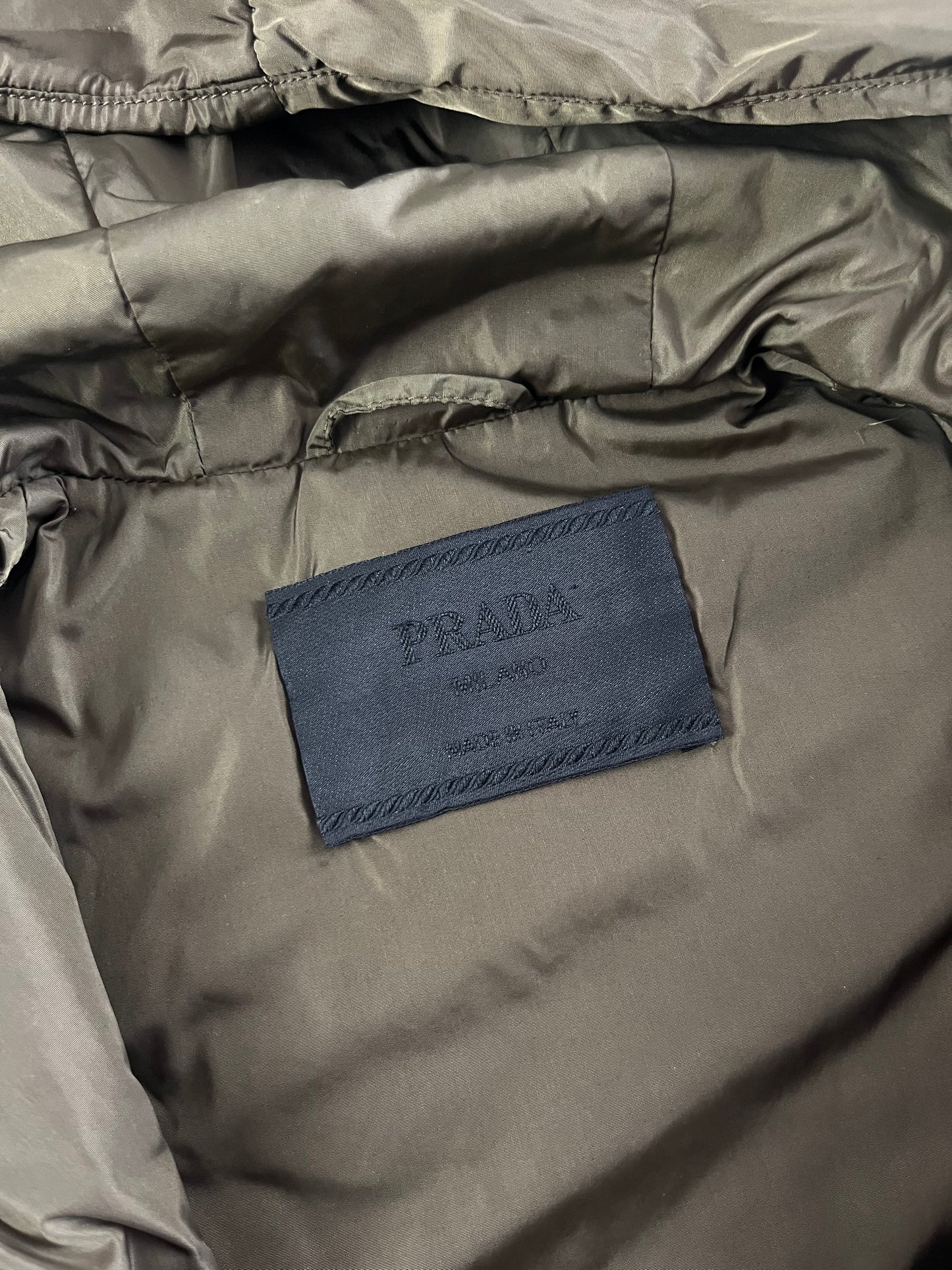 Prada Multi Belt Khaki Nylon Long Safari Coat FW 1999 - S