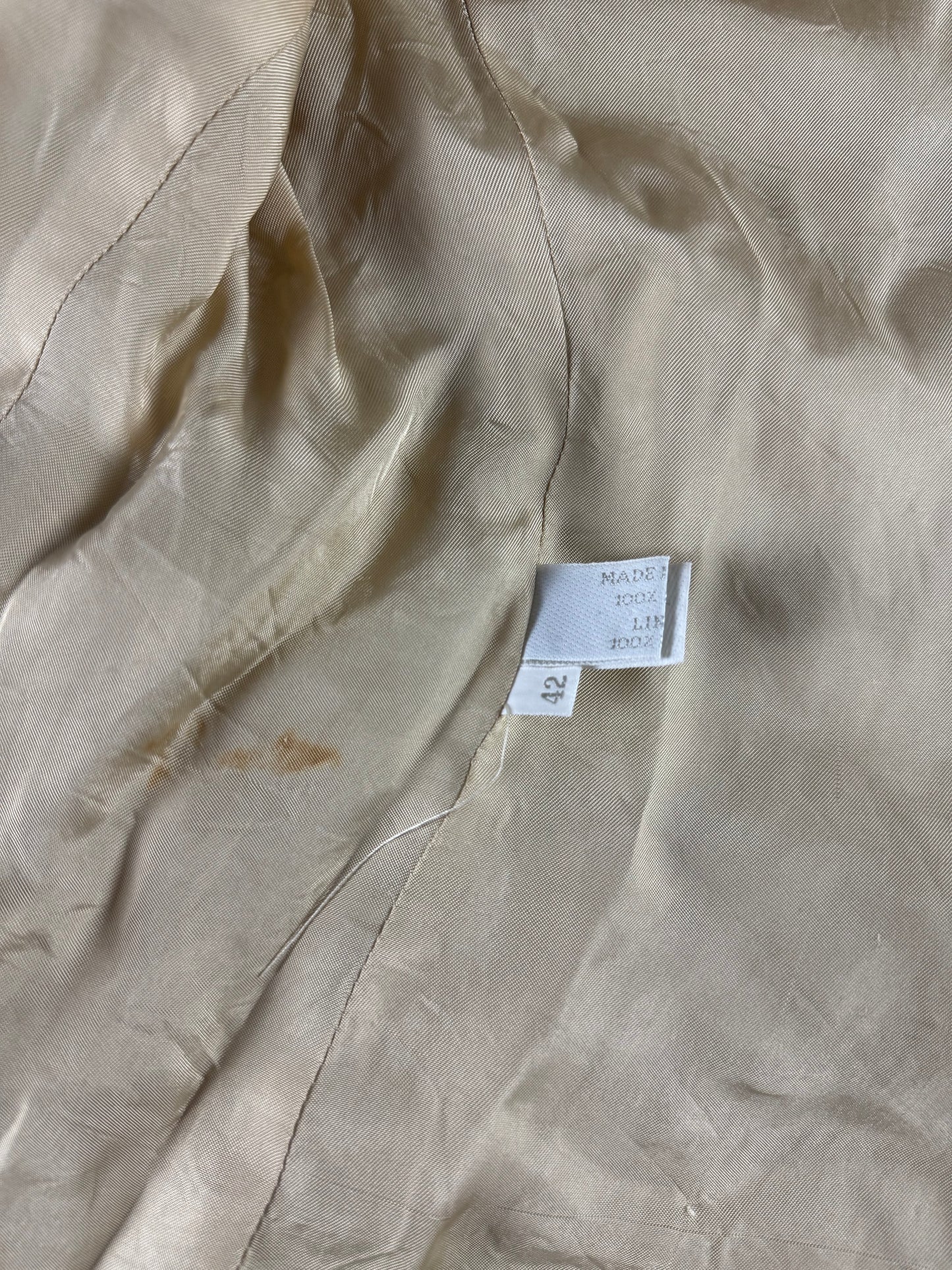 Prada Milano Cream Strapped Belt Nylon Jacket FW 1999 - S