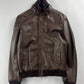 Givenchy Brown Leather Removable Collar Bomber Jacket FW 2006 - L