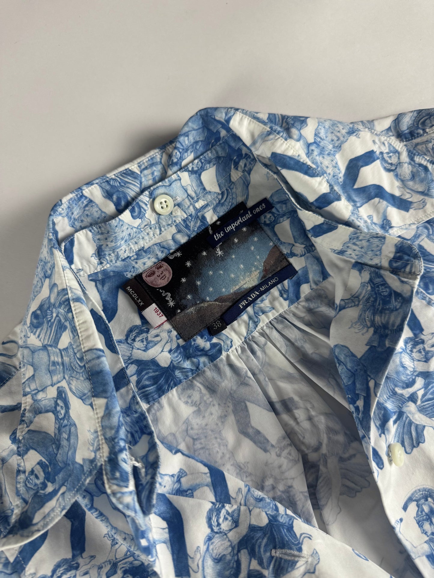 Prada Christophe Chemin Detachable Collar Important Ones Cotton Shirt FW 2016 - XS