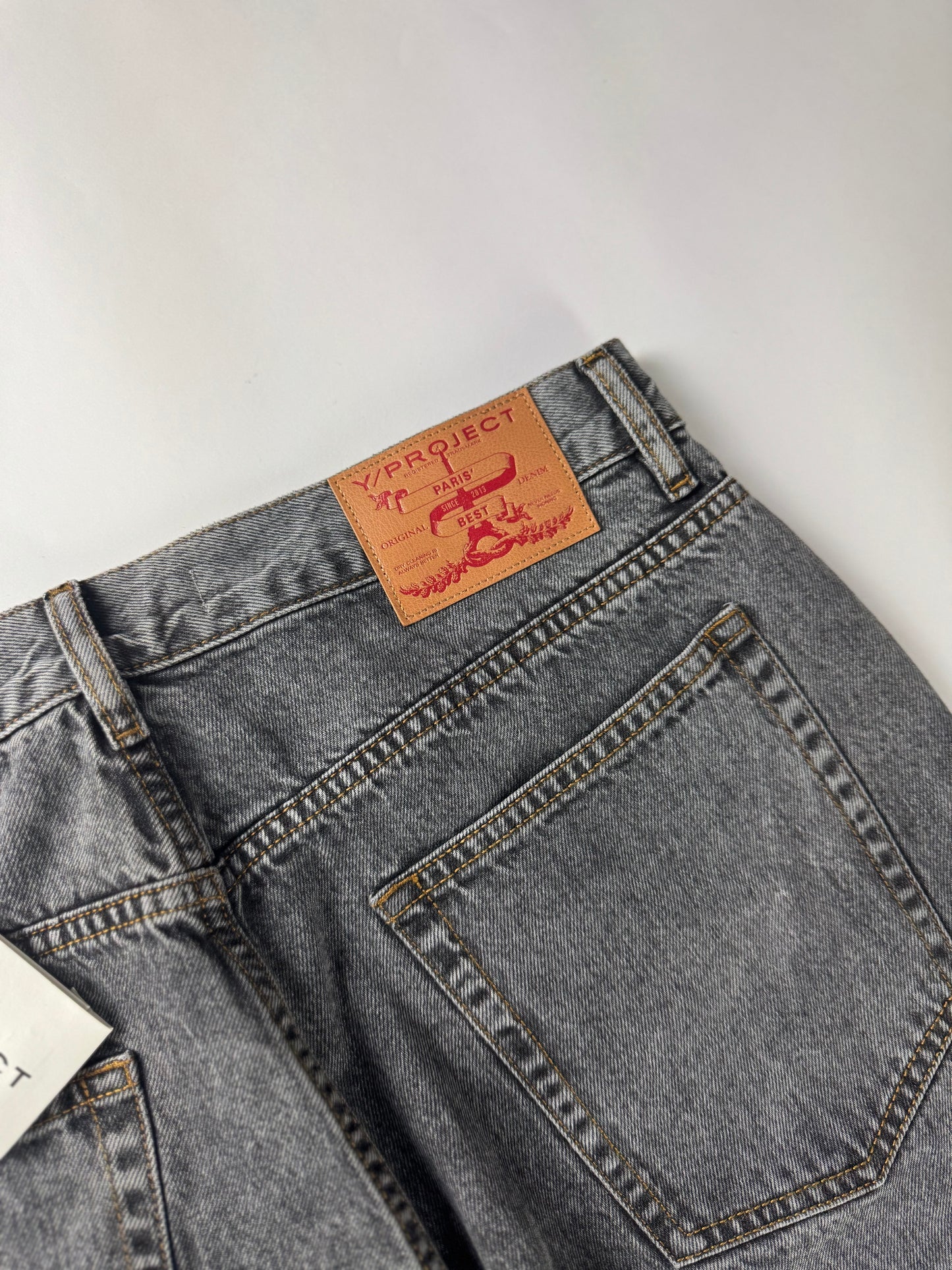 Y/Project Mini Cowboy Cuff Grey Denim Pants SS 2023 - 33 US