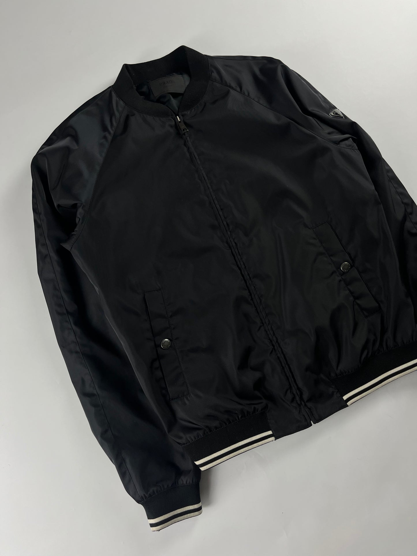 Prada Triangle Logo Nylon Bomber Jacket FW 2018 - L