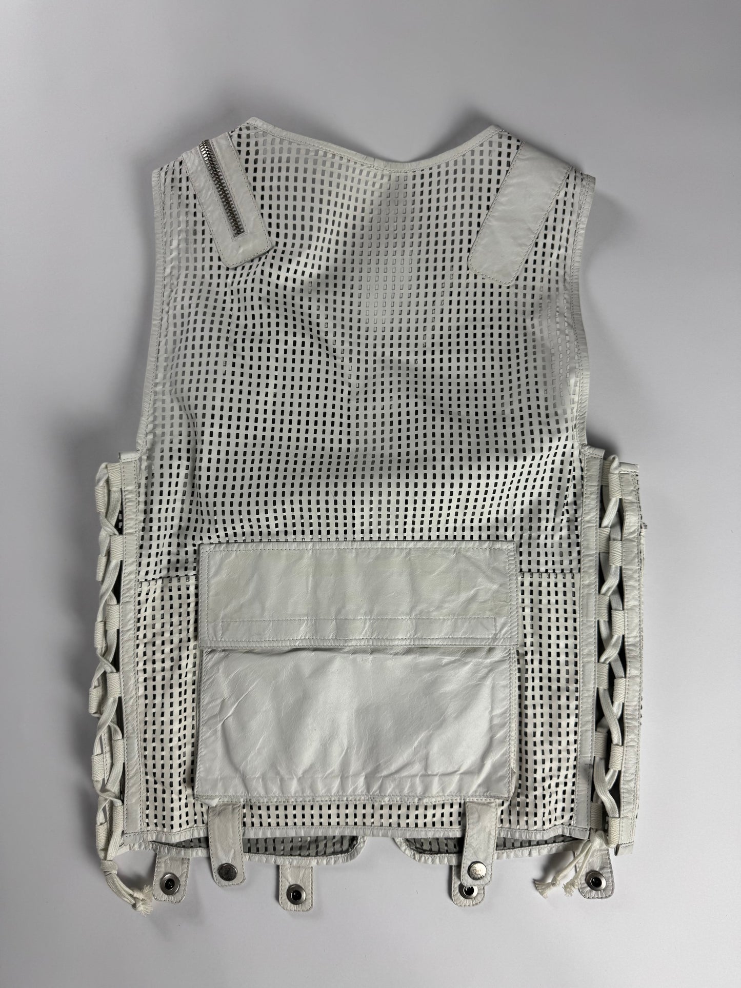 Gucci Sample 2 in 1 Cargo Mesh Leather Utility Bomber Jacket SS 2010 - S