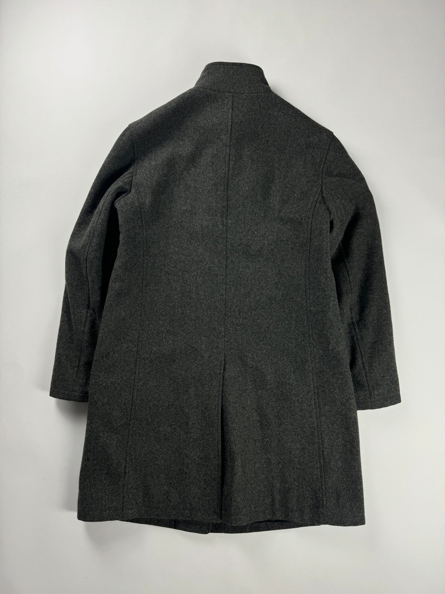Prada Smoke Charcoal Wool Funnel Neck Coat FW 1998 - S