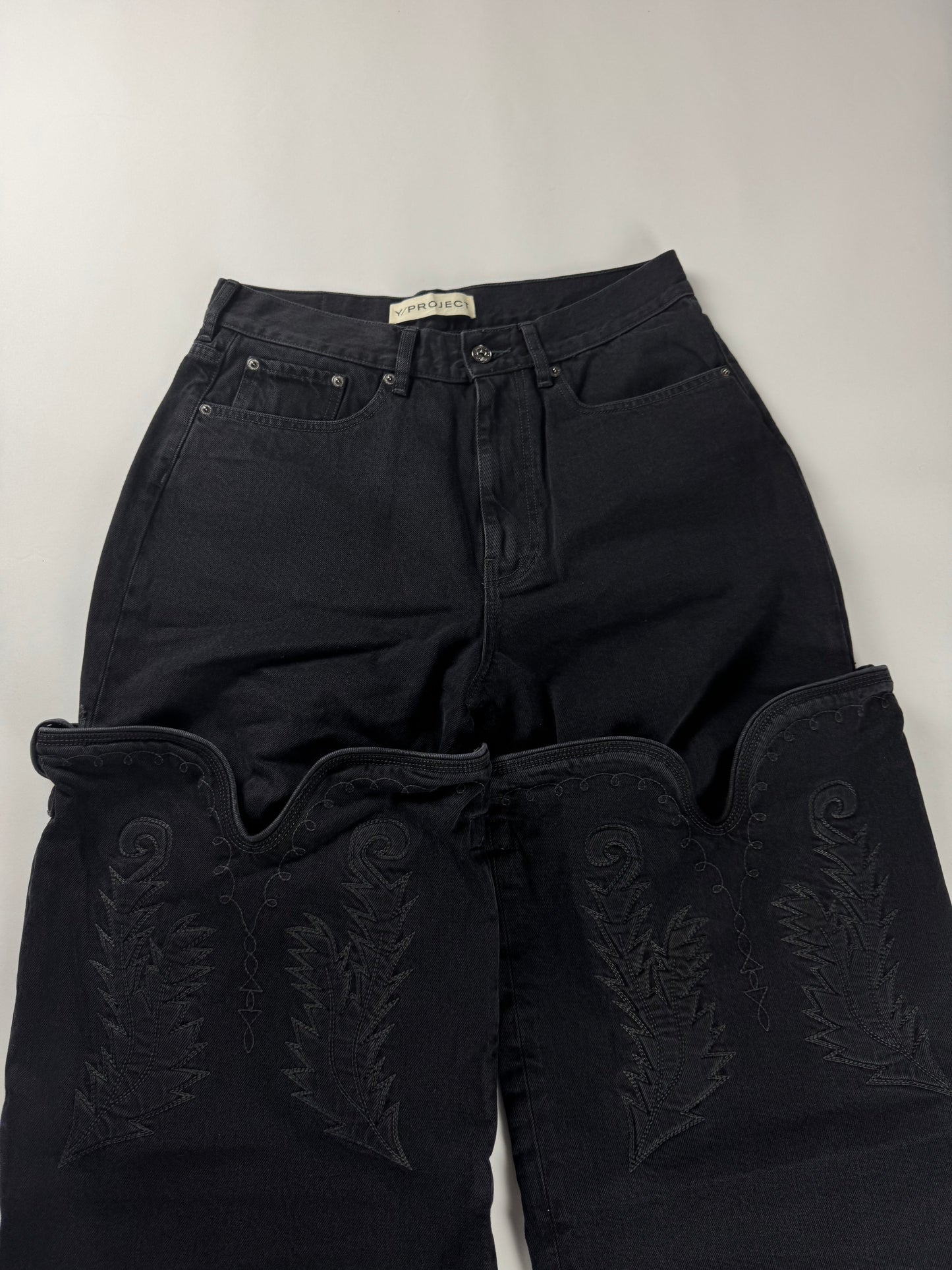 Y/Project Maxi Cowboy Cuff Dark Denim Pants SS 2023 - 32 US
