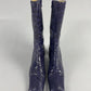 Miu Miu Snakeskin Tan Purple Python Square Toe Leather Boots FW 1999 - 38,5 IT/39,5 EU