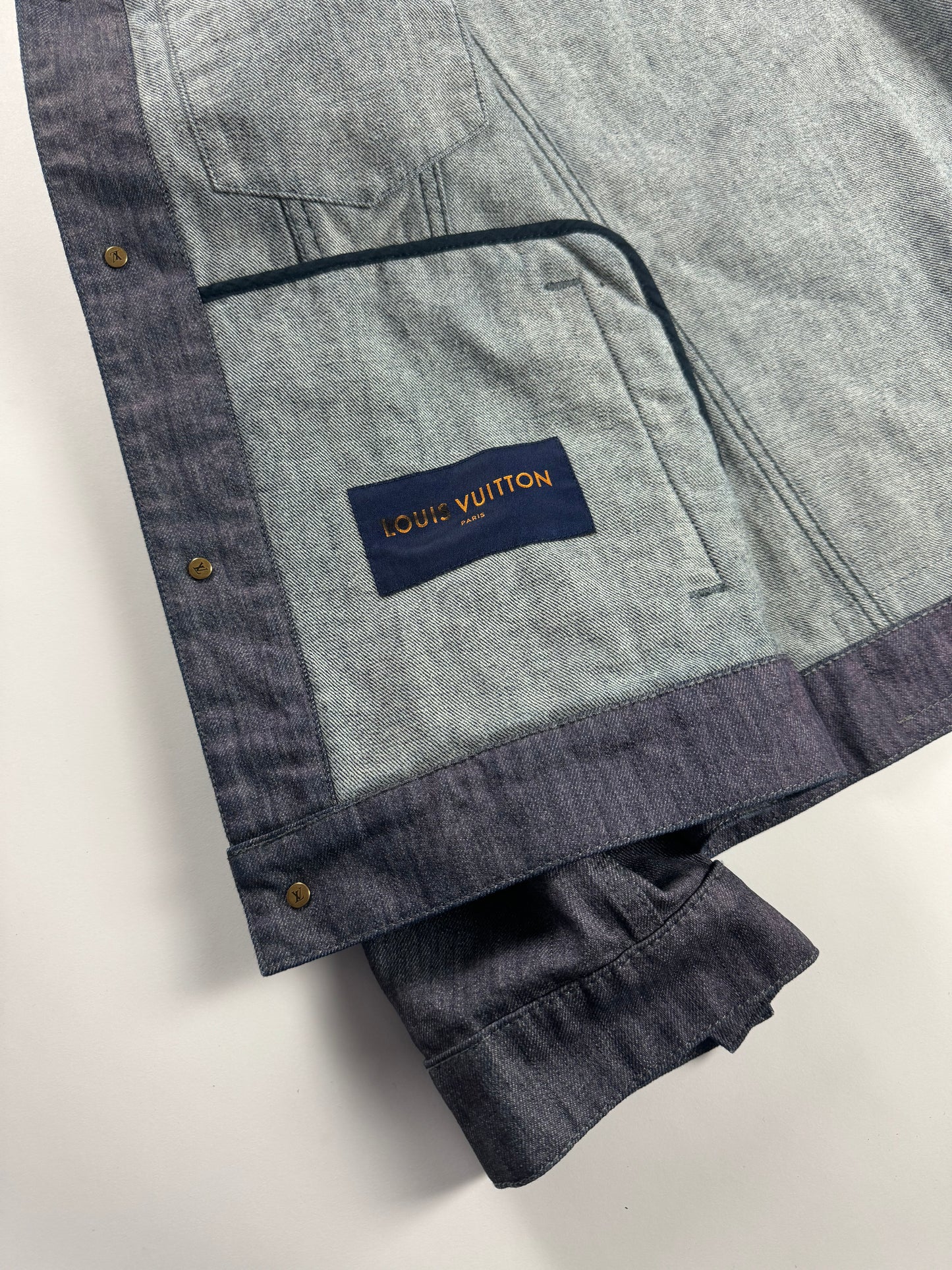 Louis Vuitton Virgil Abloh Indigo Raw Iridescent Denim Jacket FW 2021 - XL