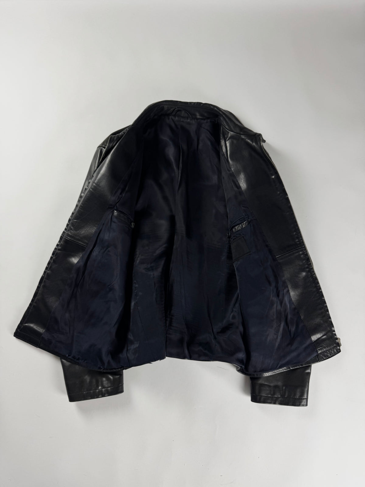 Prada Black Minimalist Perfect Tailored Leather Jacket FW 1996 - M