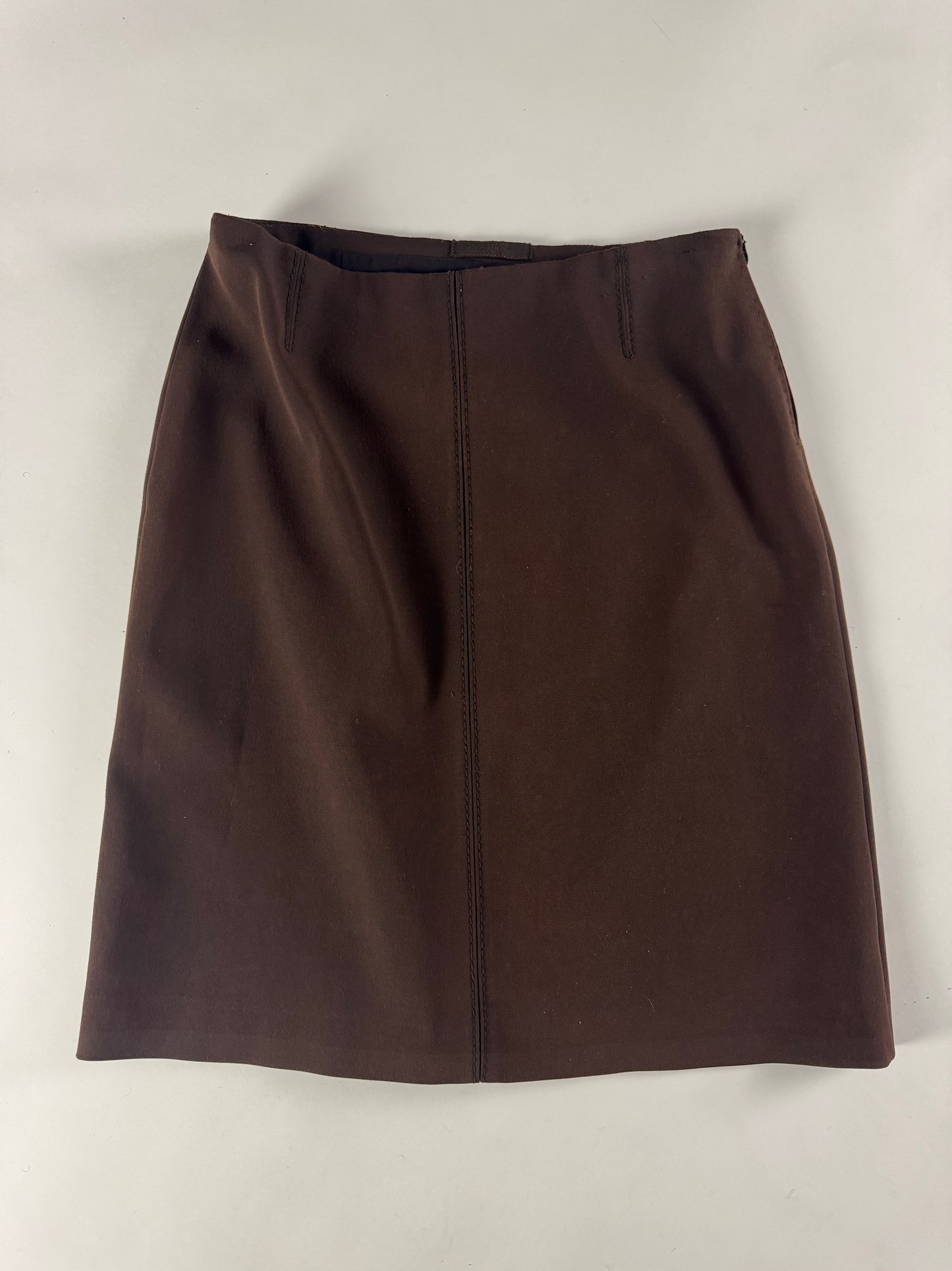 Prada Brown Elegant Cropped Belted Jacket Skirt Set FW 1996 - S