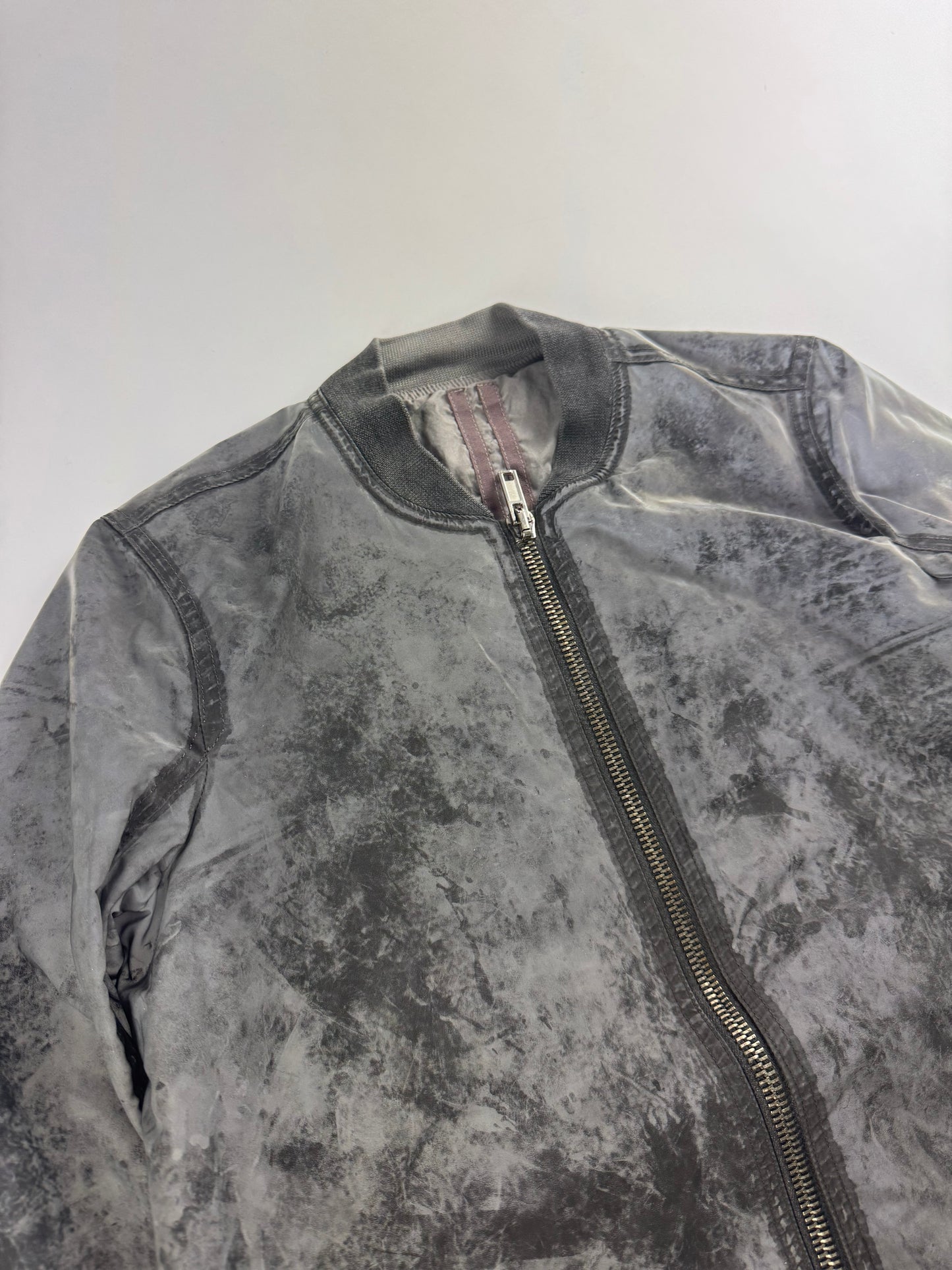 Rick Owens Dust Effect Grey Reflective Brushed Nylon Jacket - S