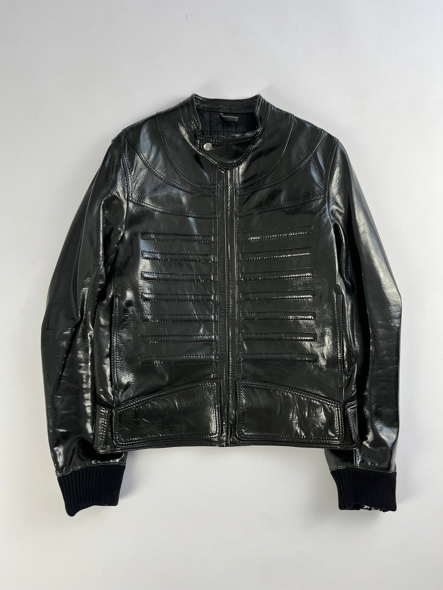 Dior Homme Napoleon Military Bright Dark Leather Jacket FW 2008 - M