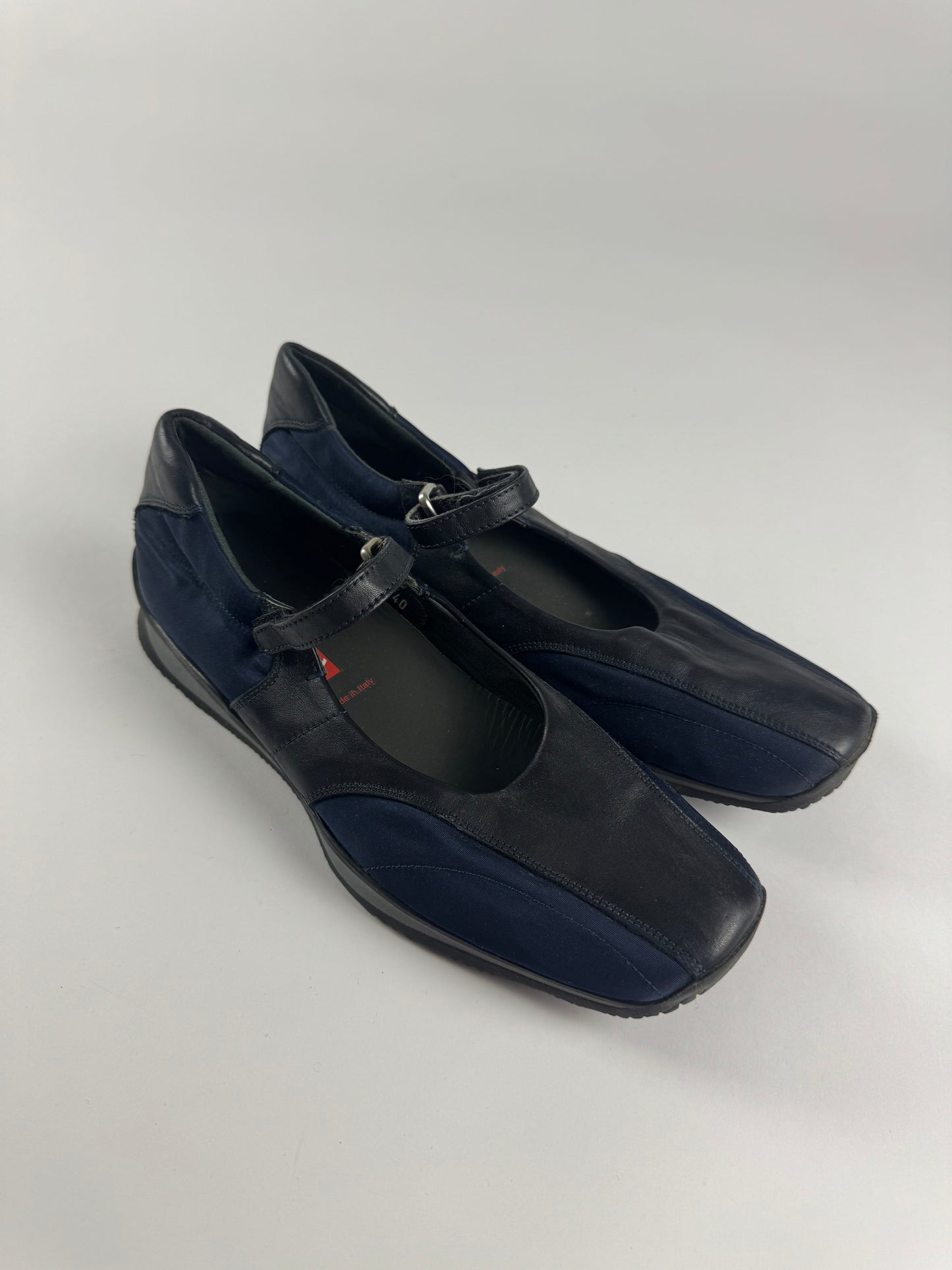 Prada Sport Platfrom Leather Patched Mary Jane Strapped Aero Shoes SS 2001 - 40 IT/41 EU