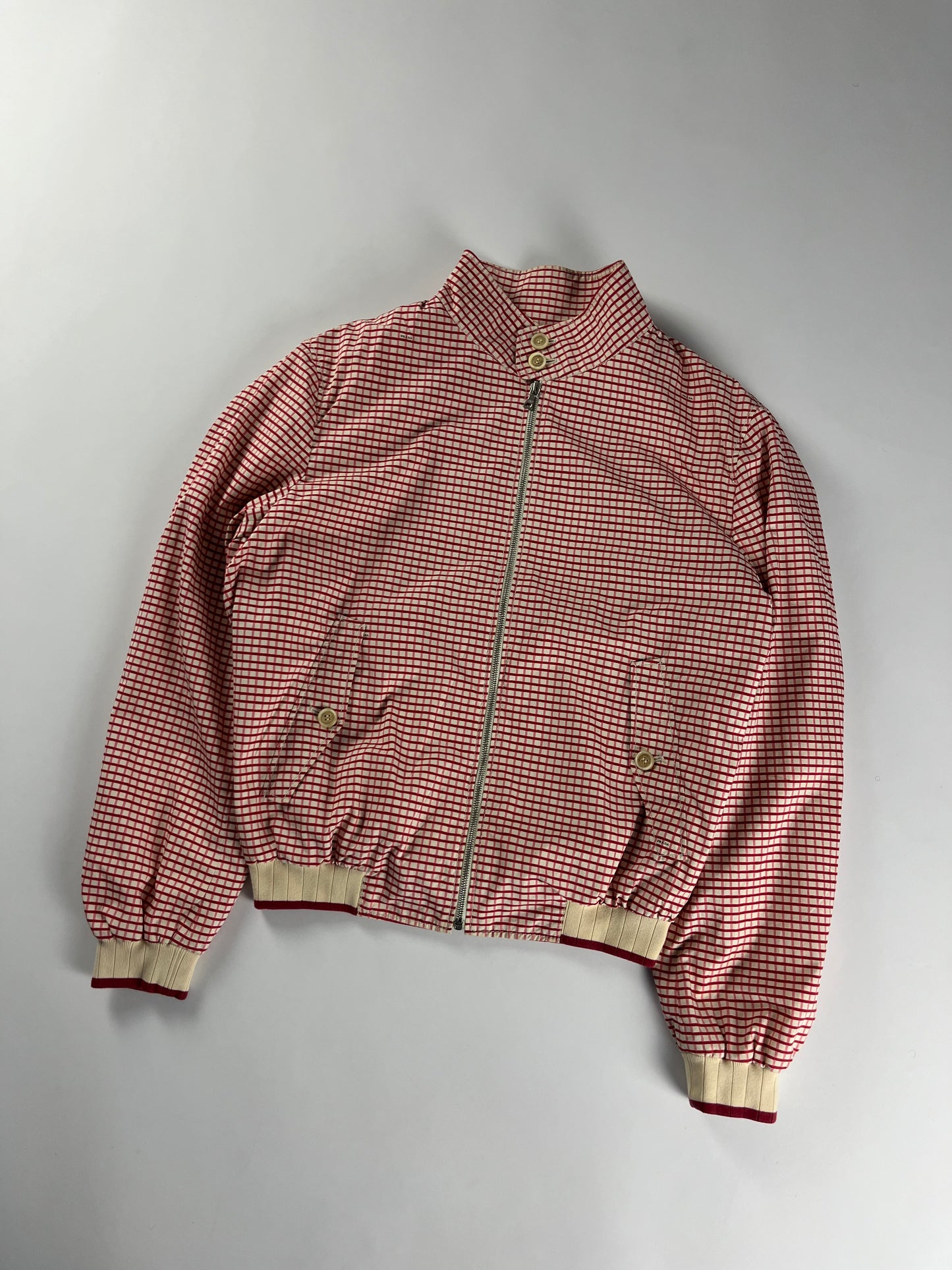 Prada Mainline Soft Plaid Checkered Bomber Jacket SS 2008 - M