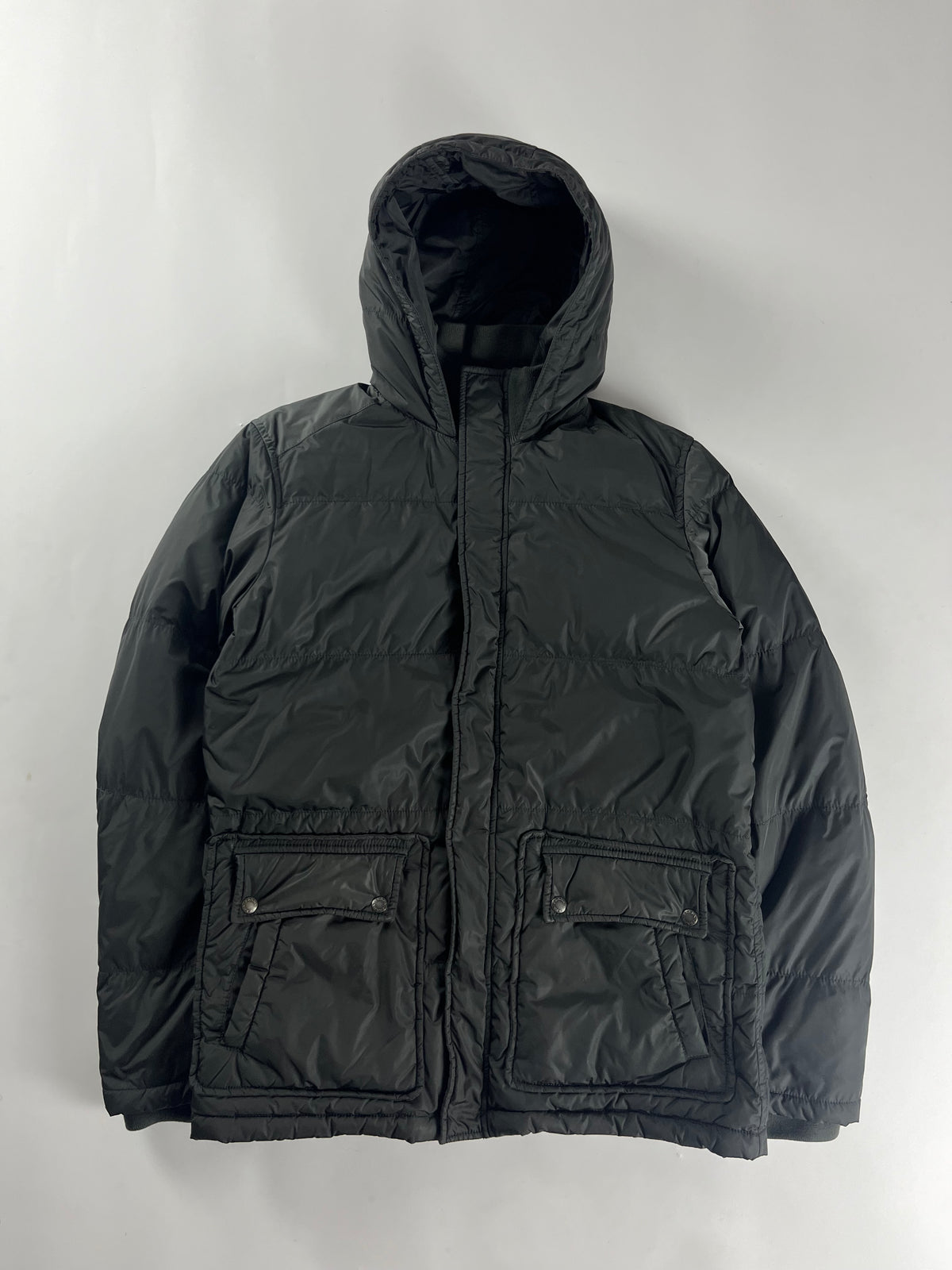 Prada Dark Nylon Mid Hooded Puffer Jacket FW 2007 - M