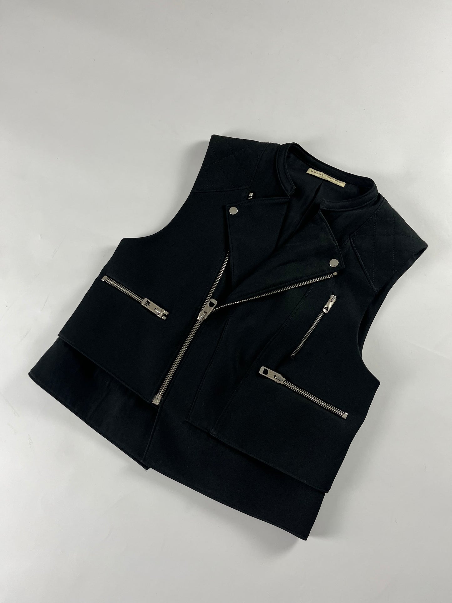 Balenciaga Black Zipped Moto Vest FW 2011 - S