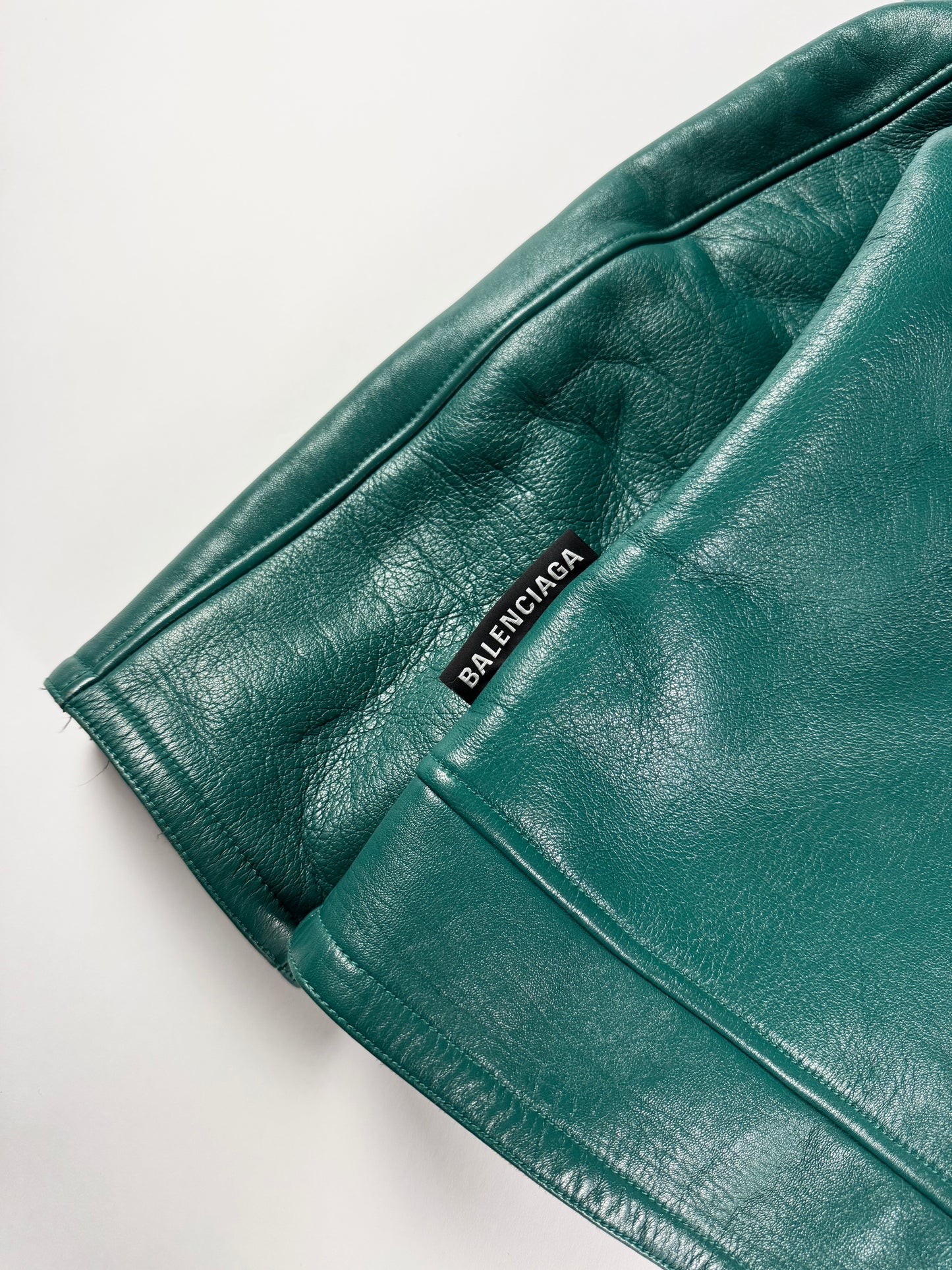 Balenciaga Sample Green Shearling Aviator Bomber Jacket FW 2019 - M