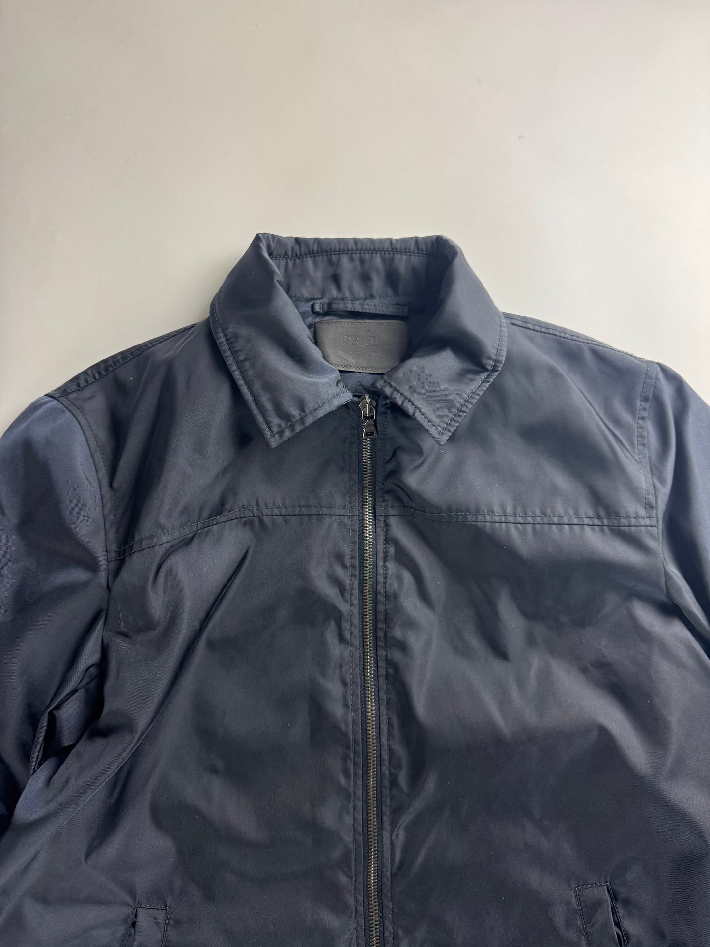 Prada Navy Double Zip Officer Minimalist Trucker Jacket FW 2011 - S