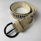 John Galliano Cream Waxed Leather Newspaper Belt 2000s - 85 CM