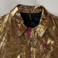 Dior Homme Sample Oro Fluxia Gold Crinkled Metallic Fuchsia Zip Trim Leather Sleeveless Jacket SS 2009 - M