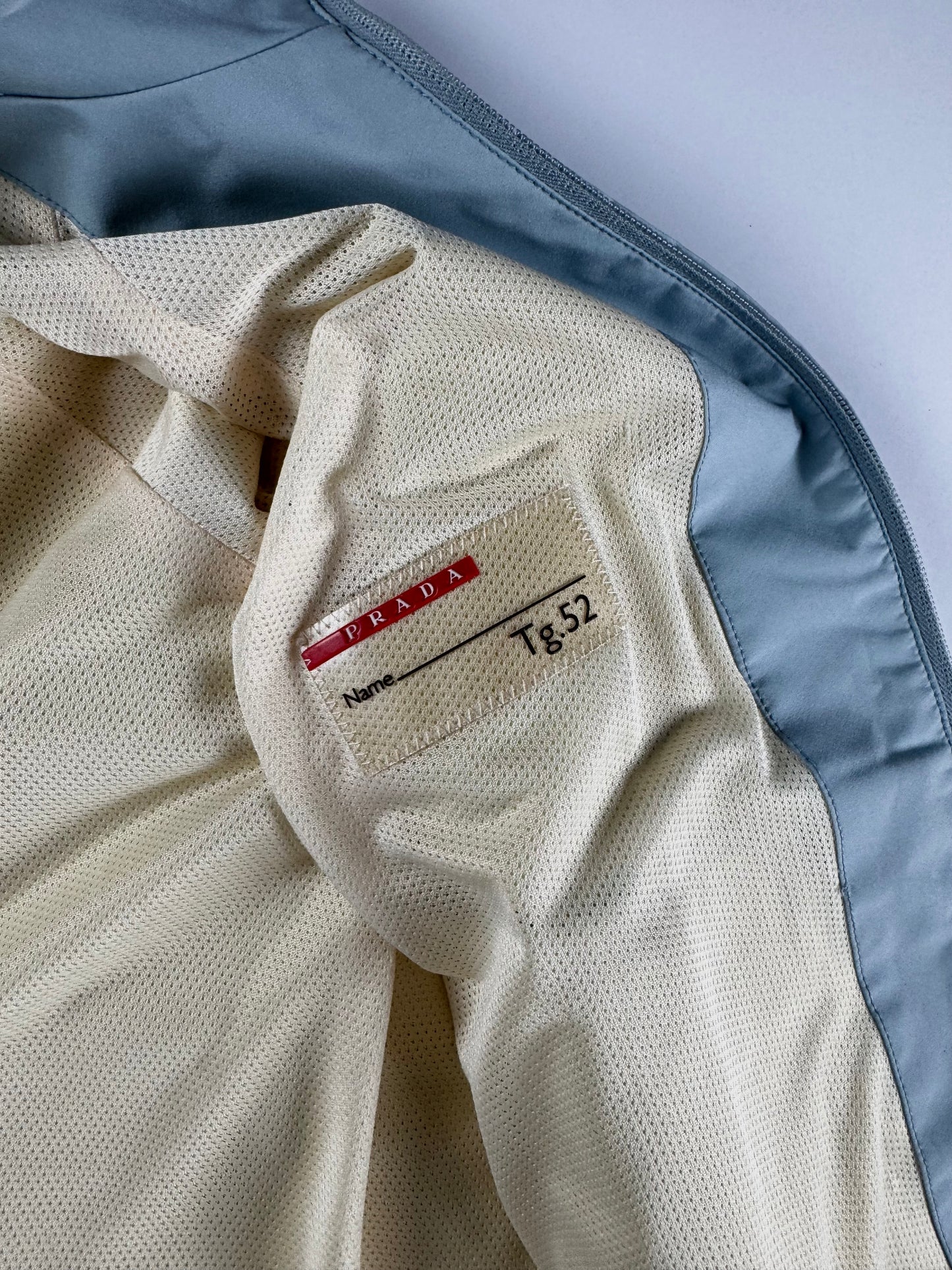 Prada Linea Rossa Baby Blue Nylon Bomber Jacket FW 1999 - L