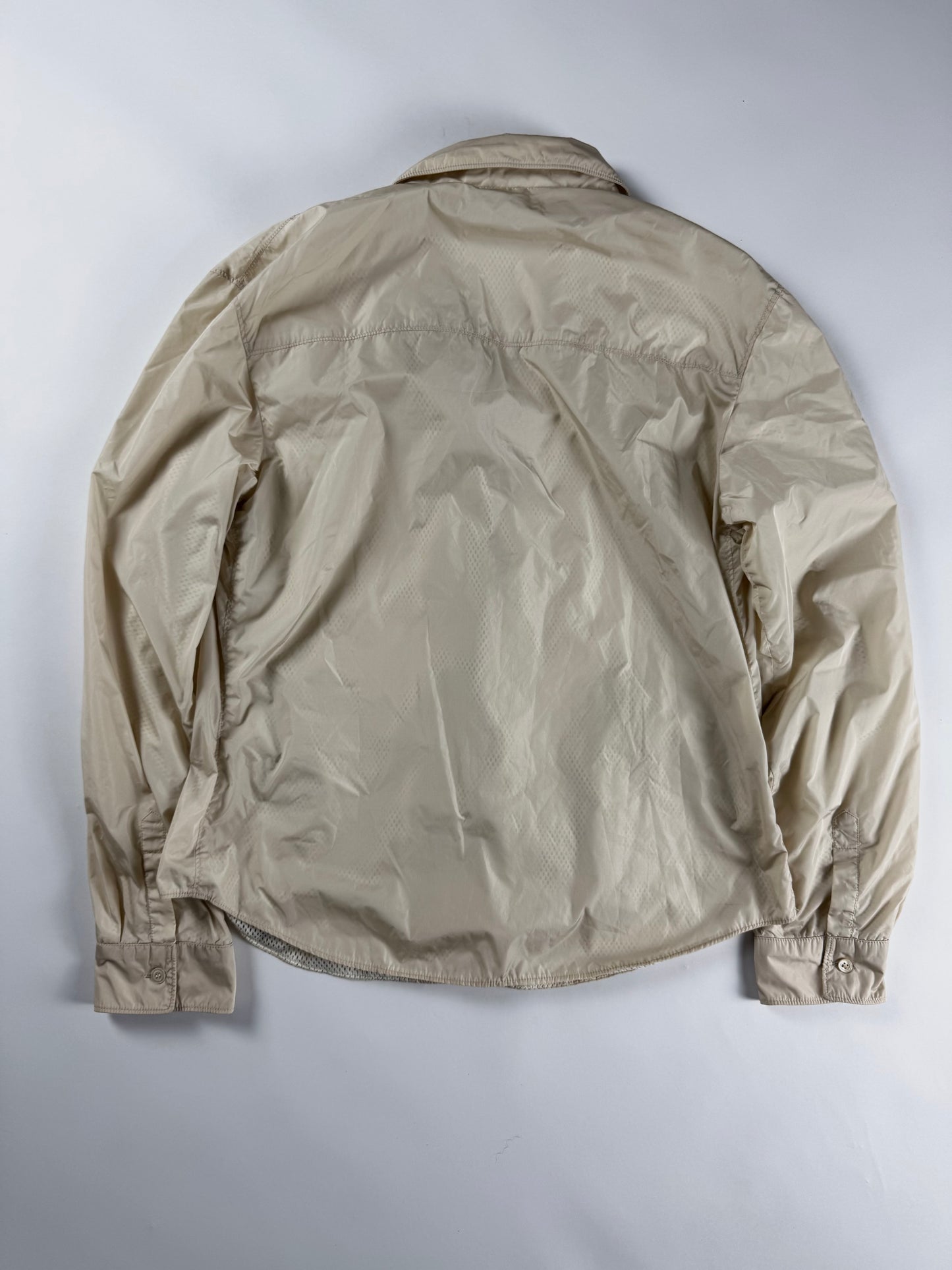 Prada Cream Inside Mesh Button Up Light Jacket SS 1998 - S