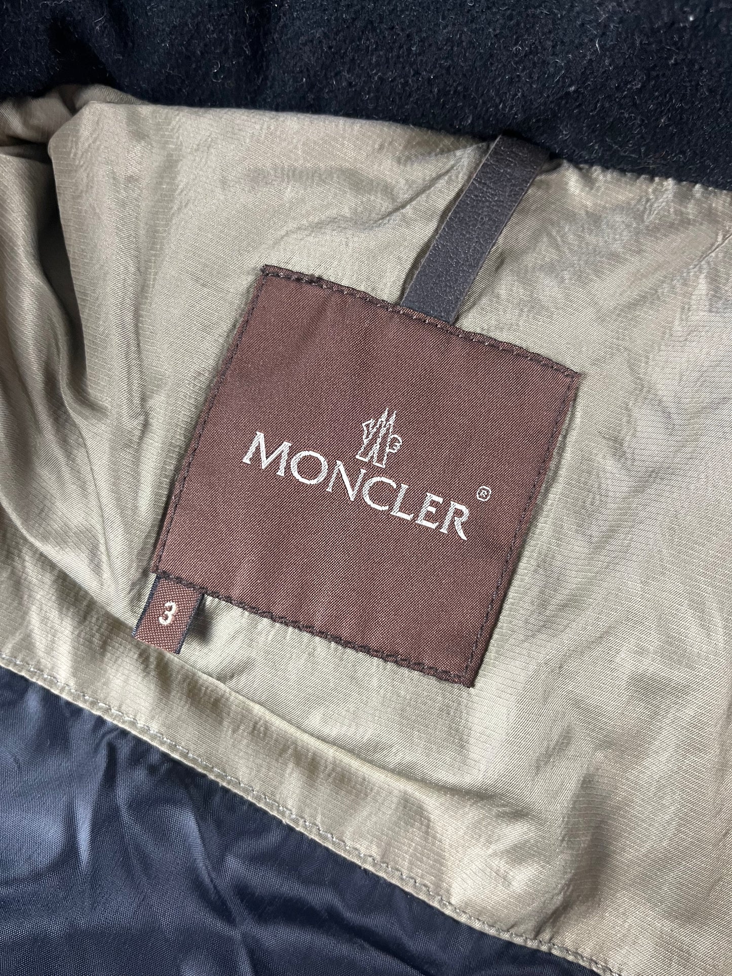 Moncler Camel Bright Metallic Long Down Jacket - XL