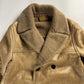 Prada Cream Tan Brown Double Breasted Shearling Leather Coat FW 2006 - L