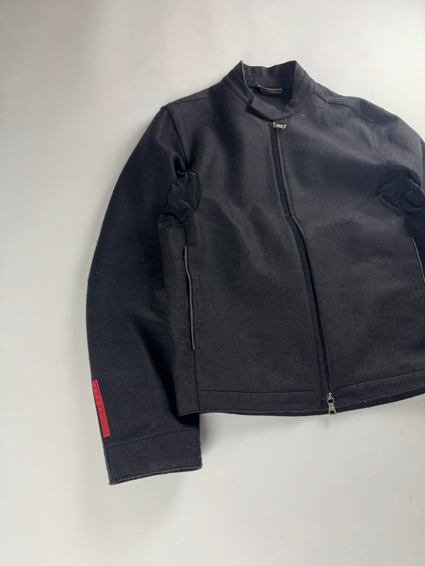 Prada Linea Rossa Technical Wool Moto Jacket SS 2000 - M