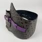 Just Cavalli Dark Brown Crocodile Embossed Purple Strap Leather Corset Belt 2000s - OS