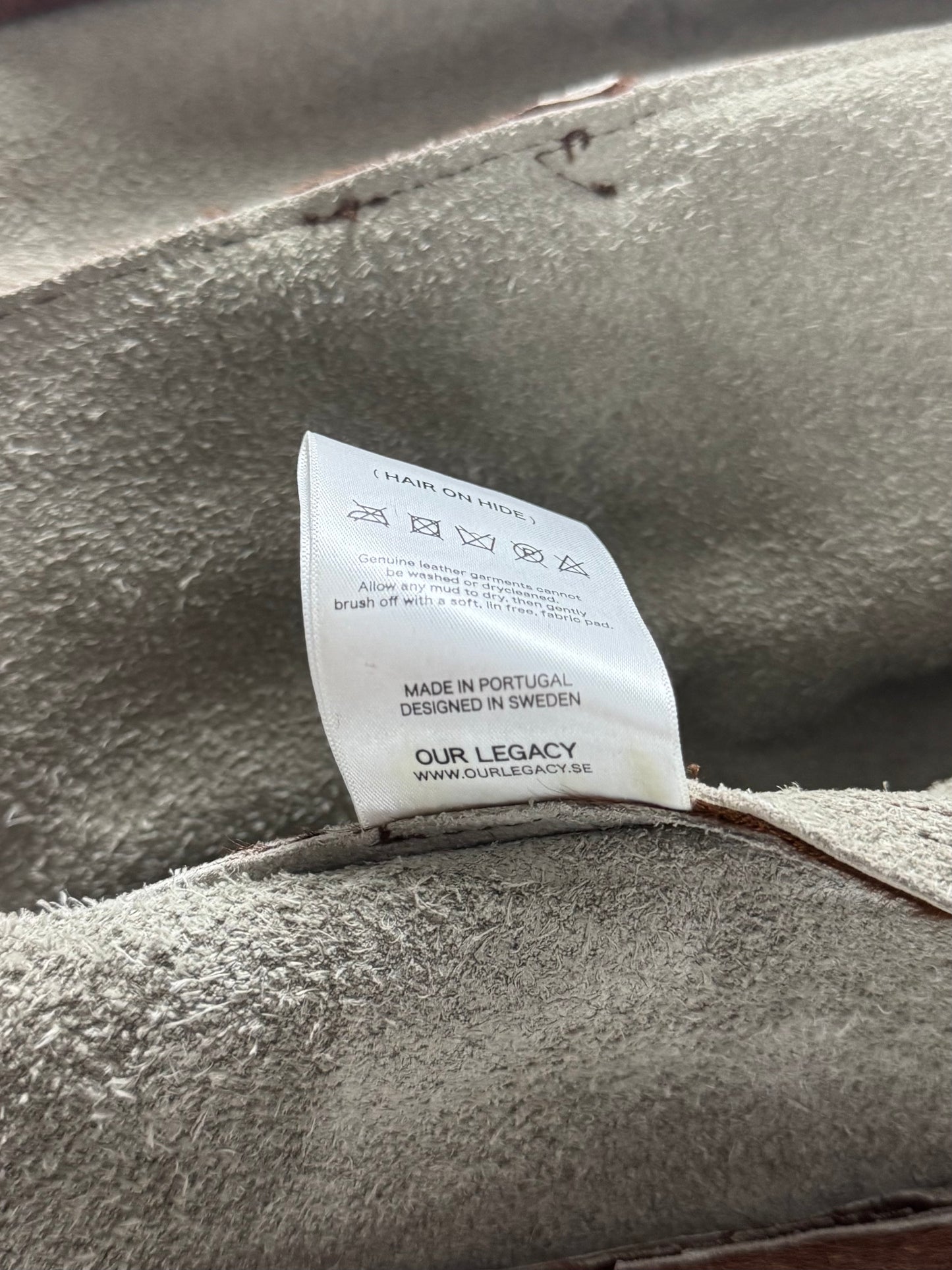 Our Legacy Raw Edges Brown Pony Hair Leather Jacket FW 2013 - S