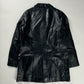 Prada Dark Leather Minimalist Coat 1990s - S