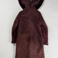 Miu Miu Wine Red Half Open Sherpa Hood Shearling Coat 2000s - XS