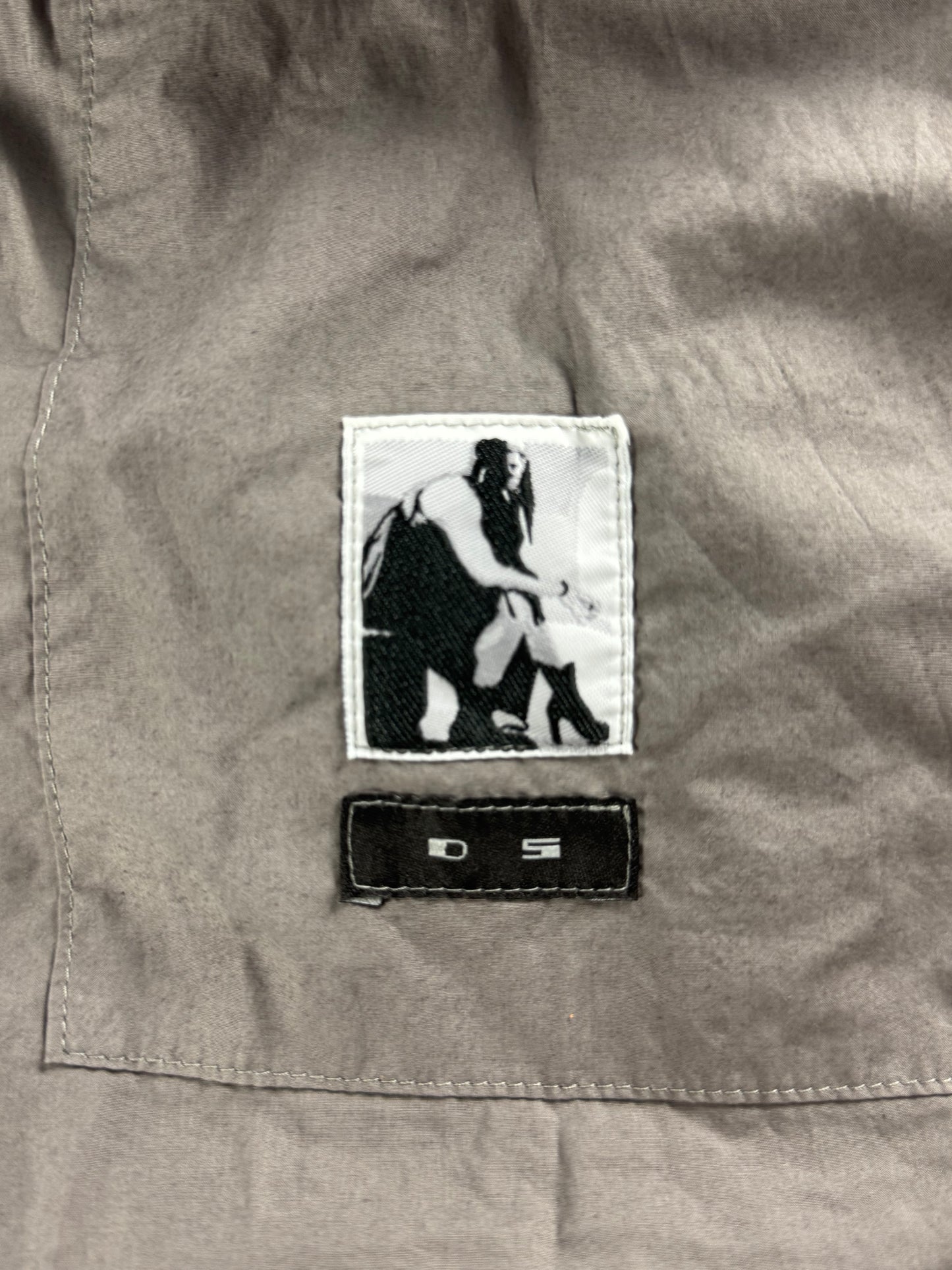 Rick Owens Dust Effect Grey Reflective Brushed Nylon Jacket - S