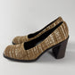 Prada Tweed Striped Print Microfiber Heel Pumps SS 1996 - 40 IT/41 EU