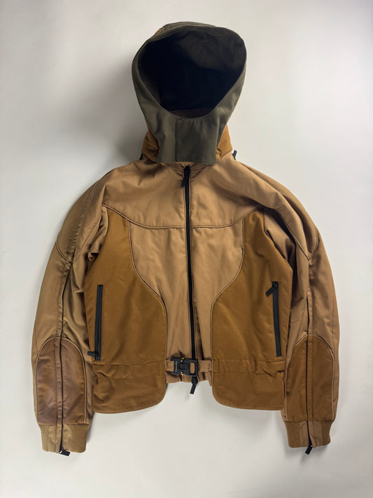 Dior Homme Sample Zip Sleeve Sand Brown Technical Hooded Jacket SS 2023 - M